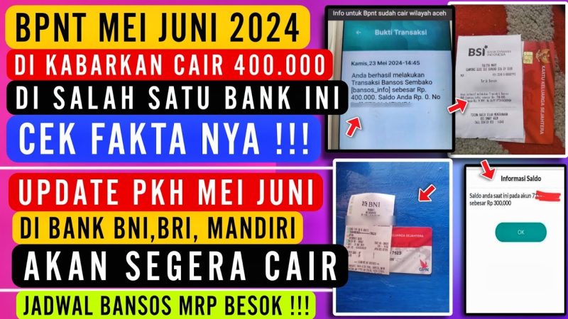 Saldo Masuk Rp Bpnt Mei Juni Update Pkh Mei Juni Bri Bni